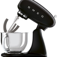 Smeg - 4.8L 50's Retro Design Tilt-Head Stand Mixer with 3D Logo Black (5 QT) - SMF03BLUS