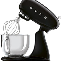 Smeg - 4.8L 50's Retro Design Tilt-Head Stand Mixer with 3D Logo Black (5 QT) - SMF03BLUS