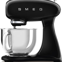 Smeg - 4.8L 50's Retro Design Tilt-Head Stand Mixer with 3D Logo Black (5 QT) - SMF03BLUS