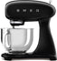 Smeg - 4.8L 50's Retro Design Tilt-Head Stand Mixer with 3D Logo Black (5 QT) - SMF03BLUS