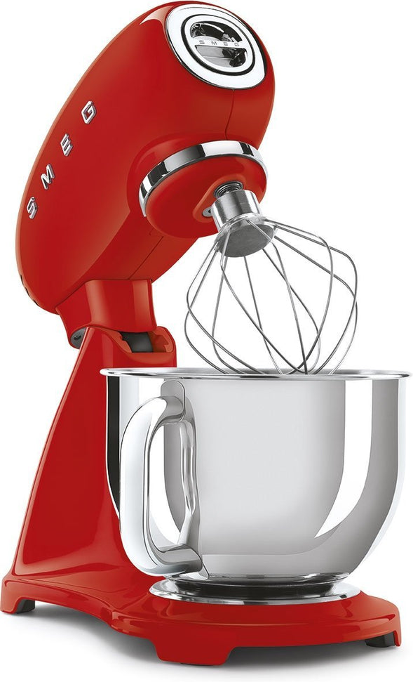 Smeg - 4.8L 50's Retro Design Tilt-Head Stand Mixer with 3D Logo Red (5 QT) - SMF03RDUS