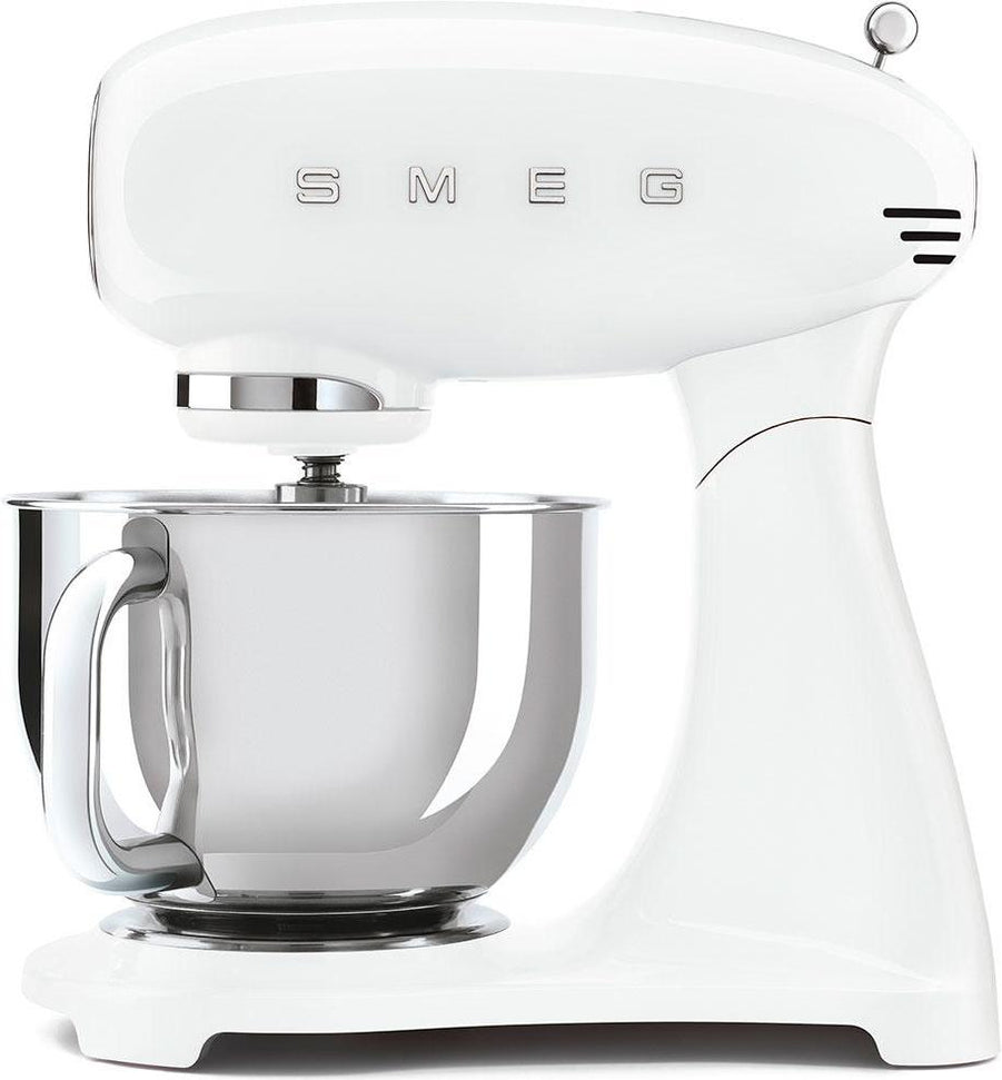 Smeg - 4.8L 50's Retro Design Tilt-Head Stand Mixer with 3D Logo White (5 QT) - SMF03WHUS