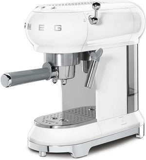 Smeg - 50's Retro Style Espresso Machine White - ECF01WHUS