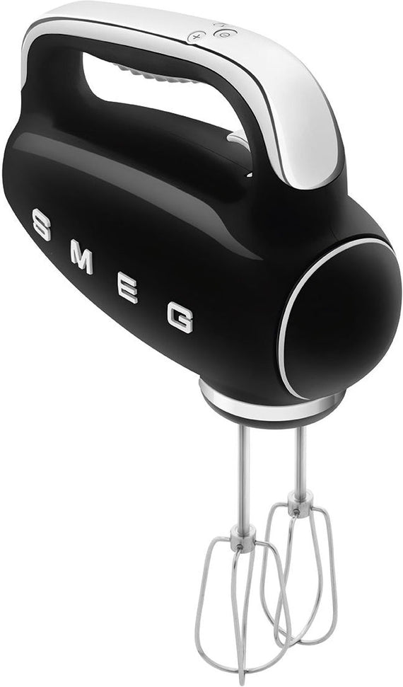 Smeg - 50's Style Hand Mixer with 3D Logo Black - HMF01BLUS