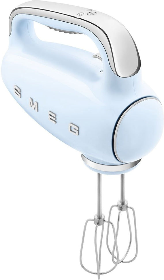 Smeg - 50's Style Hand Mixer with 3D Logo Pastel Blue - HMF01PBUS