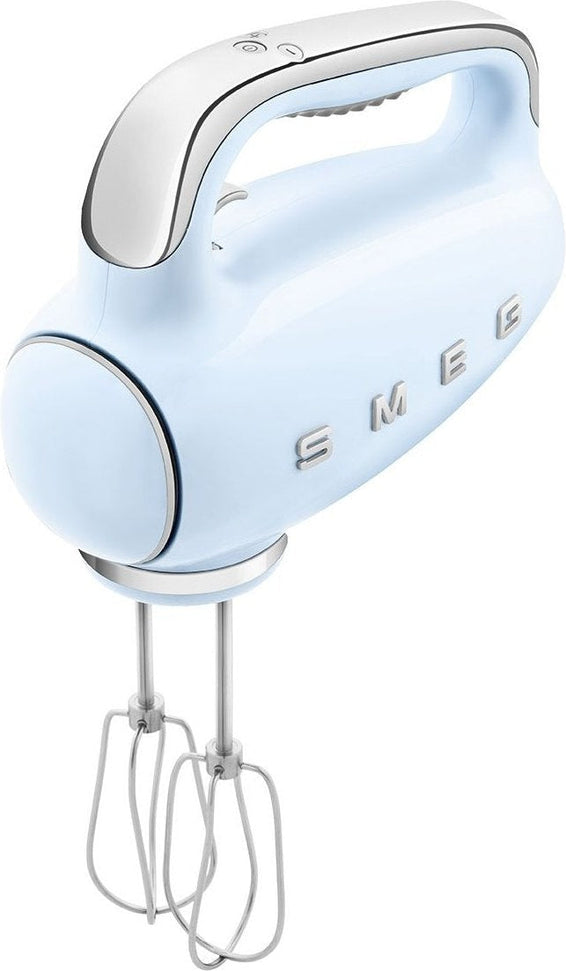 Smeg - 50's Style Hand Mixer with 3D Logo Pastel Blue - HMF01PBUS