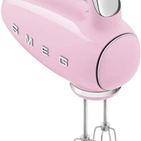 Smeg - 50's Style Hand Mixer with 3D Logo Pastel Pink - HMF01PKUS