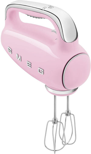 Smeg - 50's Style Hand Mixer with 3D Logo Pastel Pink - HMF01PKUS