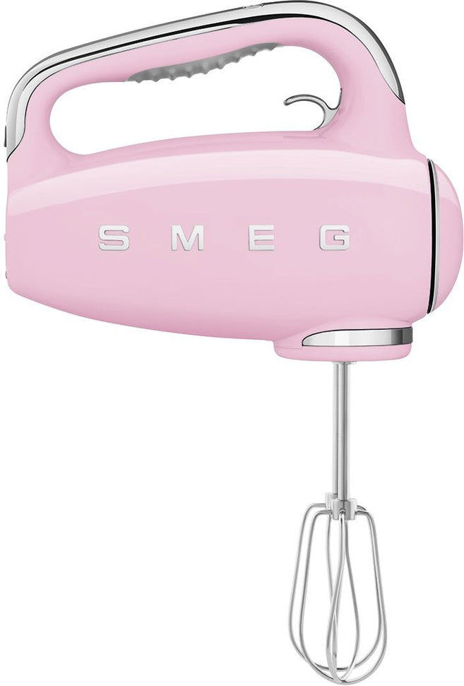 Smeg - 50's Style Hand Mixer with 3D Logo Pastel Pink - HMF01PKUS