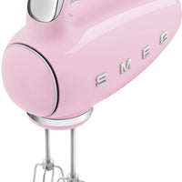 Smeg - 50's Style Hand Mixer with 3D Logo Pastel Pink - HMF01PKUS