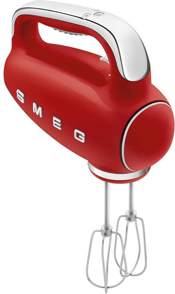 Smeg - 50's Style Hand Mixer with 3D Logo Red - HMF01RDUS