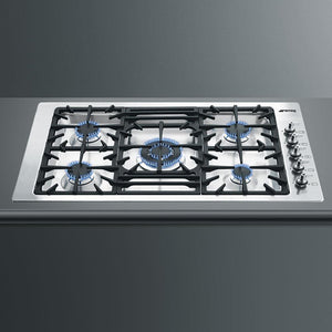 Smeg - Classic 36" Drop-In 5-Burner Gas Cooktop - Stainless Steel - PGFU36X