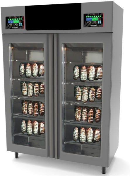 Stagionello - Twin 100 kg Curing Cabinet with ClimaTouch & Fumotic - STGTWITFO