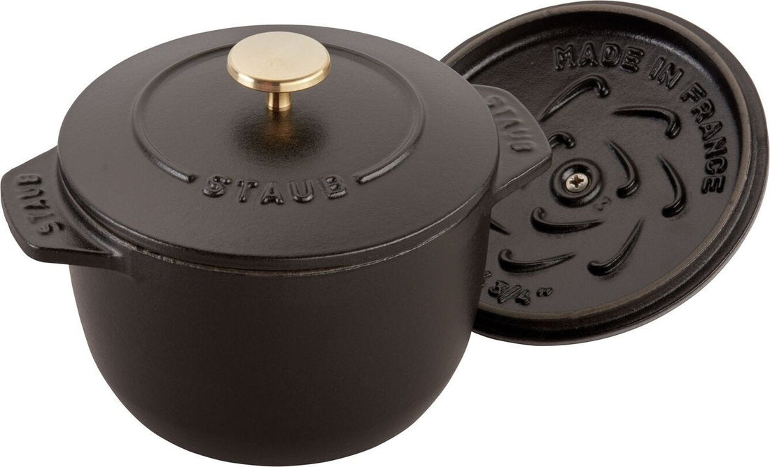 Staub - 0.81 QT Round Cast Iron Petite Cocotte Black 0.76L - 40509-653