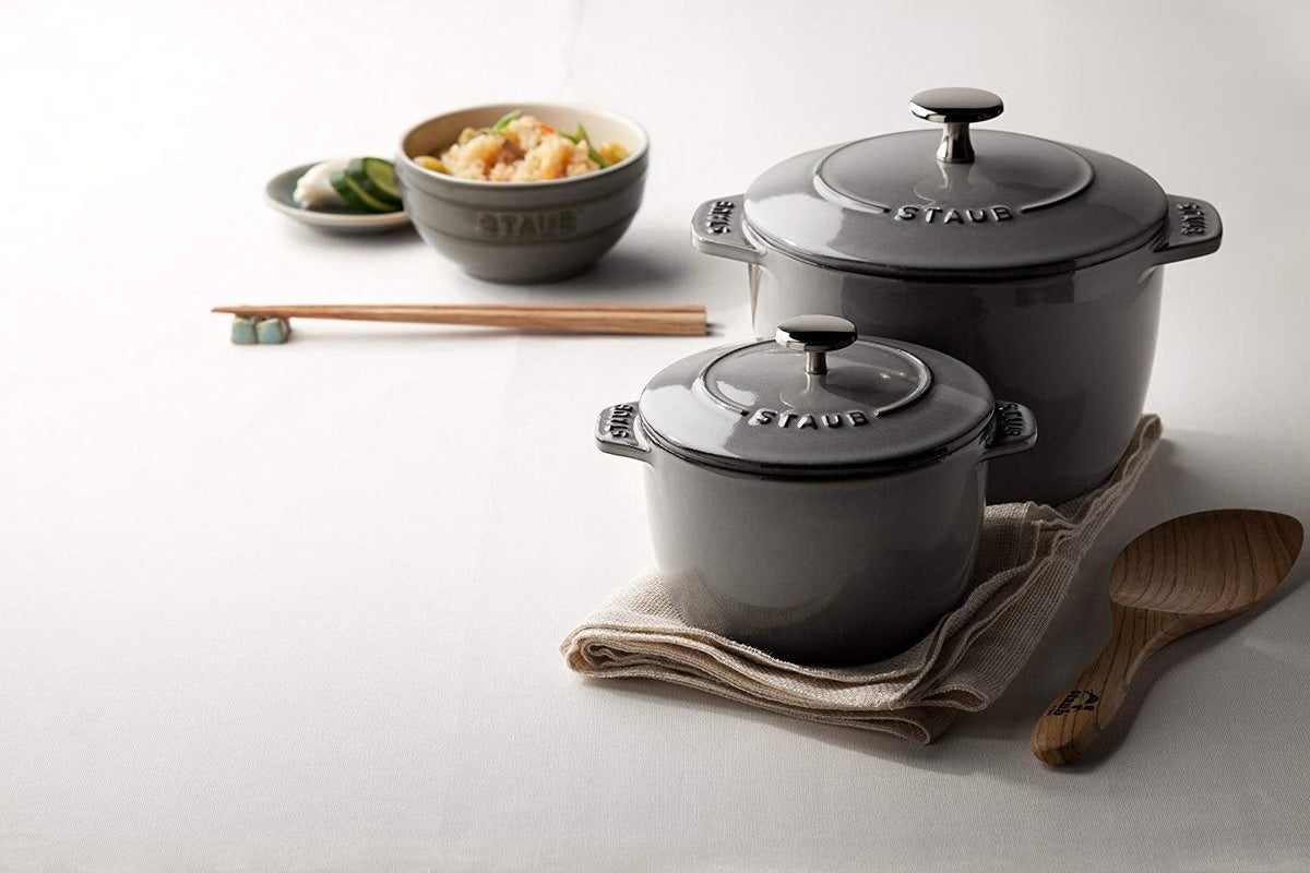 Staub - 0.81 QT Round Cast Iron Petite Cocotte Graphite Grey 0.76L- 40509-702