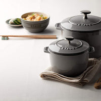 Staub - 0.81 QT Round Cast Iron Petite Cocotte Graphite Grey 0.76L- 40509-702