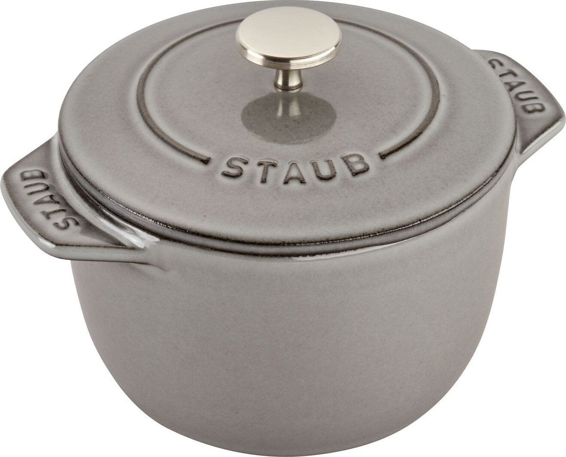 Staub - 0.81 QT Round Cast Iron Petite Cocotte Graphite Grey 0.76L- 40509-702