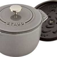 Staub - 0.81 QT Round Cast Iron Petite Cocotte Graphite Grey 0.76L- 40509-702