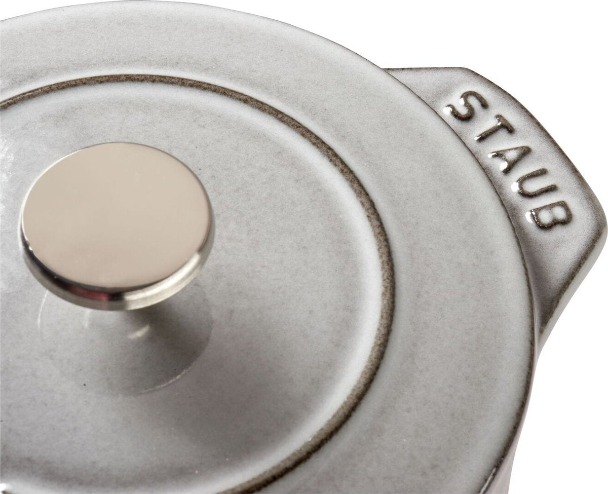 Staub - 0.81 QT Round Cast Iron Petite Cocotte Graphite Grey 0.76L- 40509-702