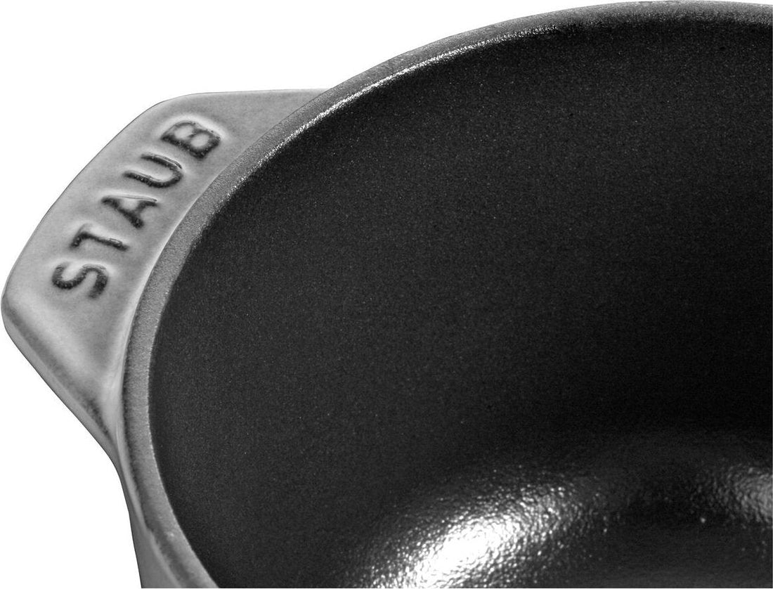 Staub - 0.81 QT Round Cast Iron Petite Cocotte Graphite Grey 0.76L- 40509-702