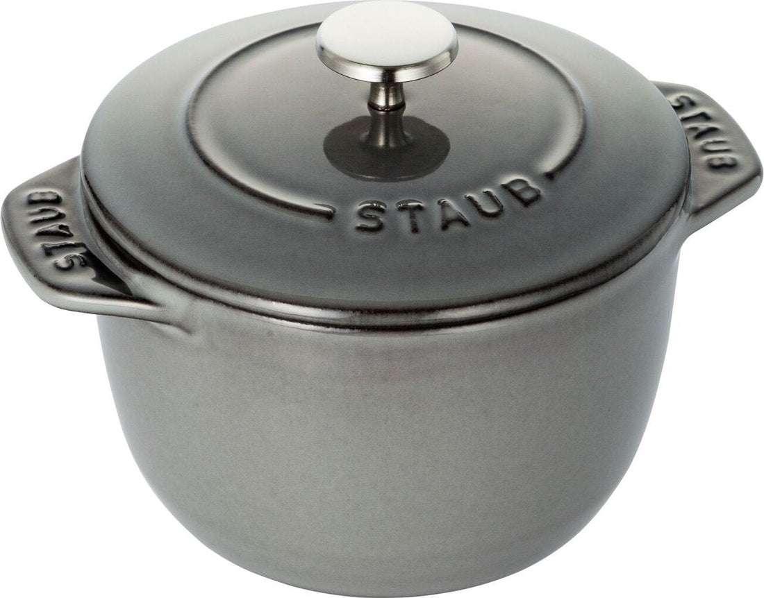 Staub - 0.81 QT Round Cast Iron Petite Cocotte Graphite Grey 0.76L- 40509-702