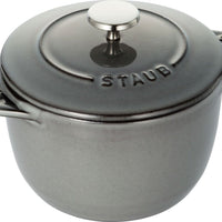 Staub - 0.81 QT Round Cast Iron Petite Cocotte Graphite Grey 0.76L- 40509-702