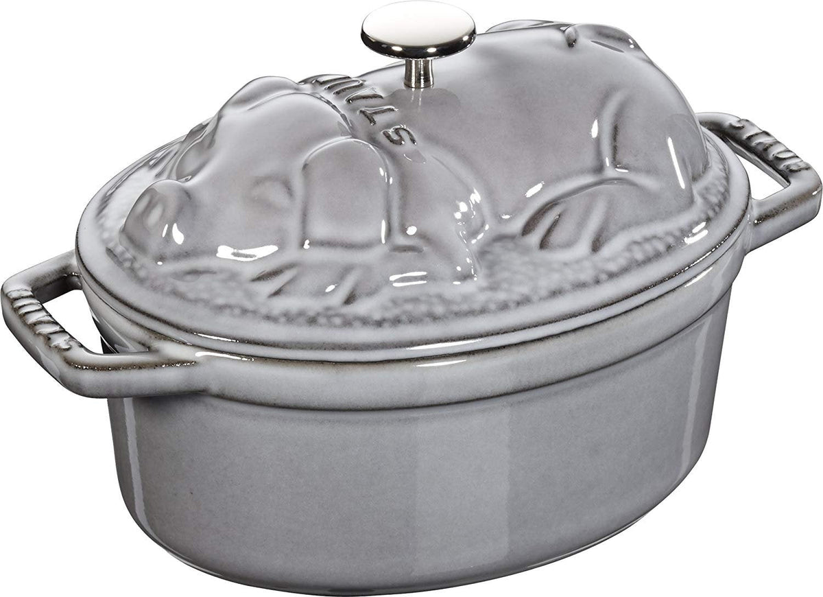Staub - 1 QT Pig Cocotte Graphite Grey 0.95L - 40500-176