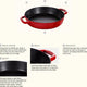 Staub - 10" Cast Iron Fry Pan with Double Handle Cherry Red (26 cm) - 40511-727