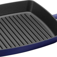 Staub - 10" Cast Iron Square Grill Pan Dark Blue (26 cm) - 40501-150