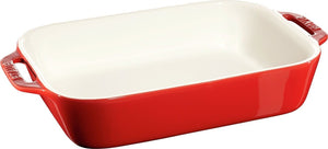Staub - 10.5" x 7.5" Ceramic Rectangular Baking Dish Cherry Red - 40510-809