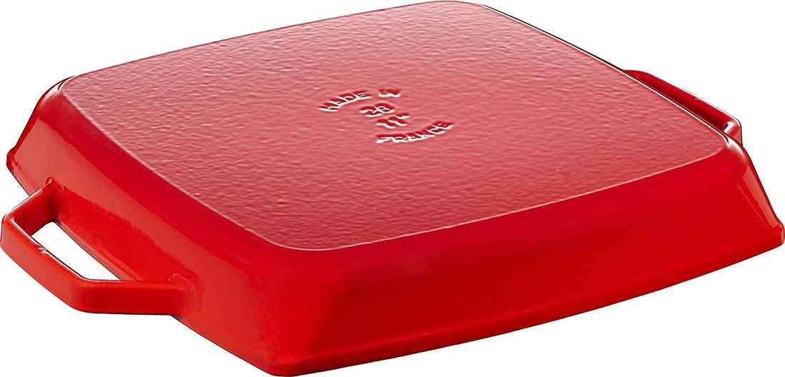 Staub - 11" Cast Iron Square Pure Grill Pan Cherry Red (28 cm) - 40511-685