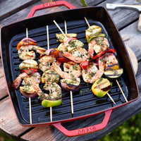 Staub - 11" Cast Iron Square Pure Grill Pan Cherry Red (28 cm) - 40511-685