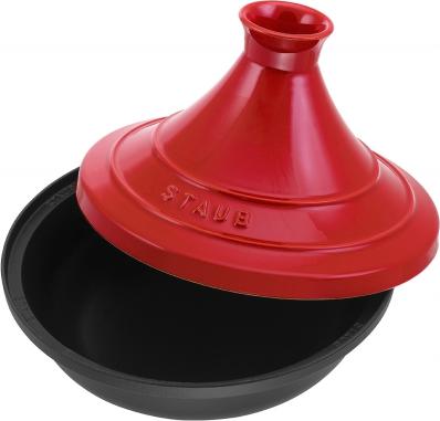 Staub - 11" Cast Iron Tajine Black/Cherry (28 cm) - 40510-327