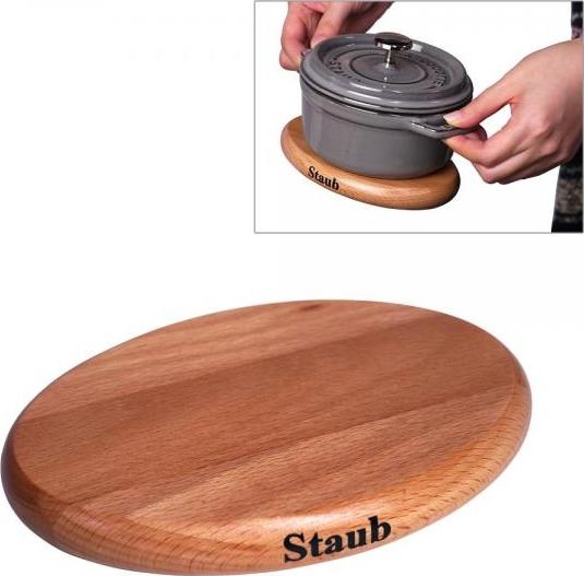 Staub - 11.5" Oval Magnetic Wooden Trivet - 40509-375