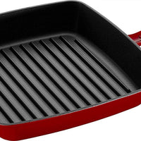 Staub - 12" Cast Iron Square Grill Pan Cherry Red (30 cm) - 40501-111