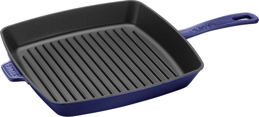Staub - 12" Cast Iron Square Grill Pan Dark Blue (30 cm) - 40501-121
