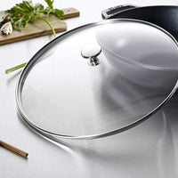 Staub - 12" Cast Iron Wok with Glass Lid Black (30 cm) - 40511-344