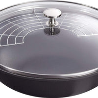 Staub - 12" Cast Iron Wok with Glass Lid Black (30 cm) - 40511-344