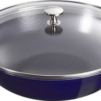 Staub - 12" Cast Iron Wok with Glass Lid Dark Blue (30 cm) - 40511-467
