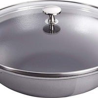 Staub - 12" Cast Iron Wok with Glass Lid Graphite Grey (30 cm) - 40511-462