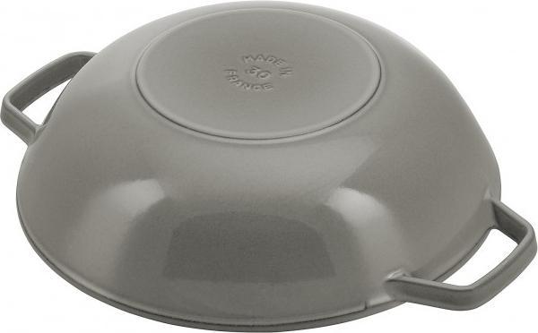 Staub - 12" Cast Iron Wok with Glass Lid Graphite Grey (30 cm) - 40511-462