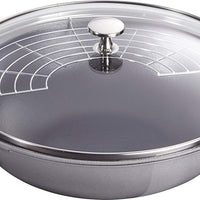 Staub - 12" Cast Iron Wok with Glass Lid Graphite Grey (30 cm) - 40511-462