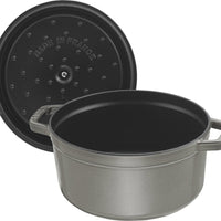 Staub - 13.25 QT Round Cocotte Graphite Grey 12.5L - 40510-308
