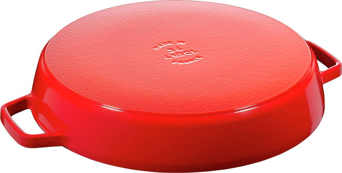 Staub - 13.5" Cast Iron Fry Pan with Double Handle Cherry Red (34 cm) - 40511-519