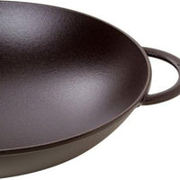 Staub - 14.5" Cast Iron Wok with Glass Lid Black (37 cm) - 40509-398