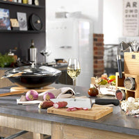 Staub - 14.5" Cast Iron Wok with Glass Lid Black (37 cm) - 40509-398