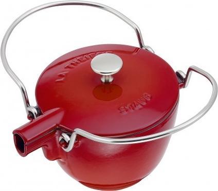 Staub - 1.16 QT Cast Iron Tea Kettle Cherry Red 1.1L - 40509-904