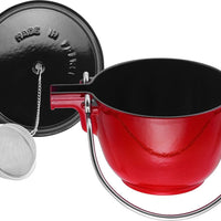 Staub - 1.16 QT Cast Iron Tea Kettle Cherry Red 1.1L - 40509-904
