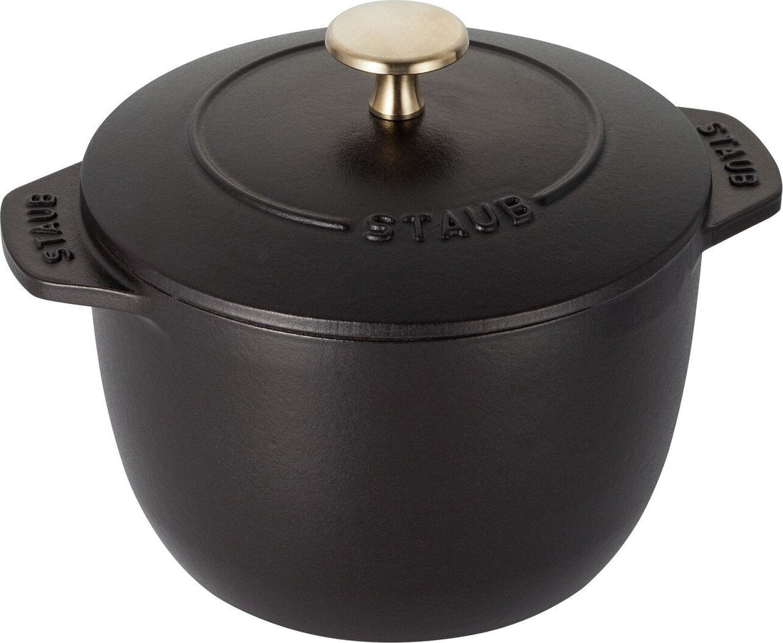 Staub - 1.5 QT Round Cast Iron Cocotte Black 1.8L- 40509-655