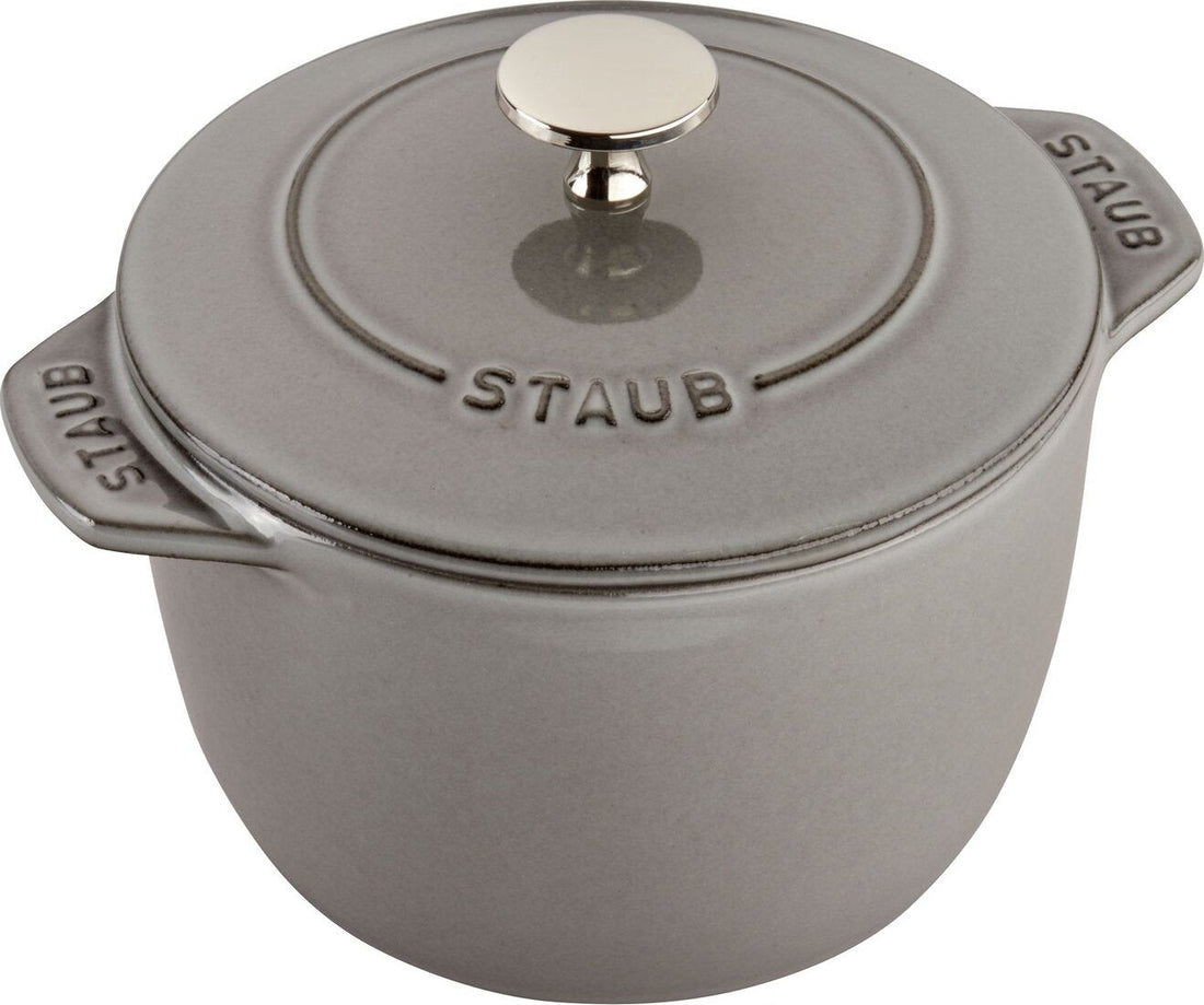 Staub - 1.5 QT Round Cast Iron Cocotte Graphite Grey 1.8L- 40509-703